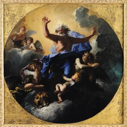 God de Vader gedragen door engelen